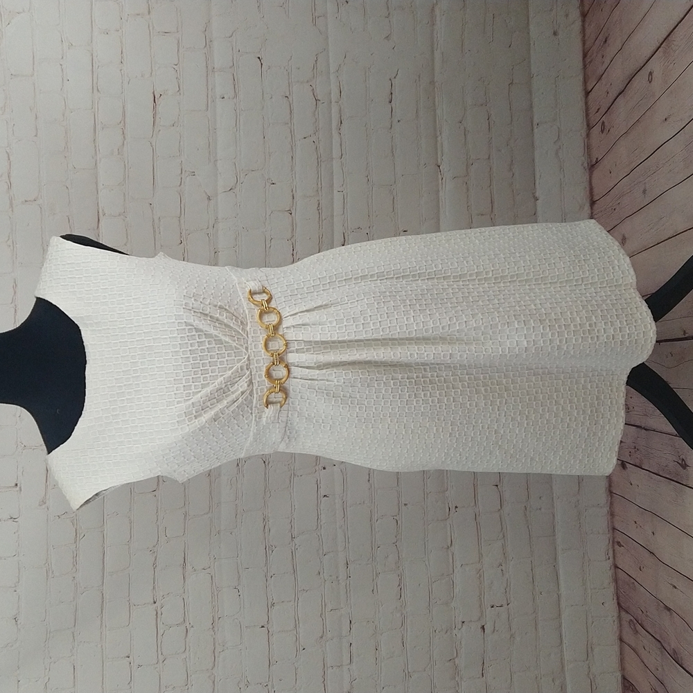 Sandra Darren White Sheath Dress